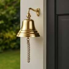 Brass Wall Mounted Bell Last Orders Vintage Dinner School Ship's Bar Pub Bell 4"