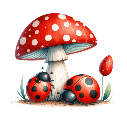 Ladybird toadstool vinyl - toadstool,