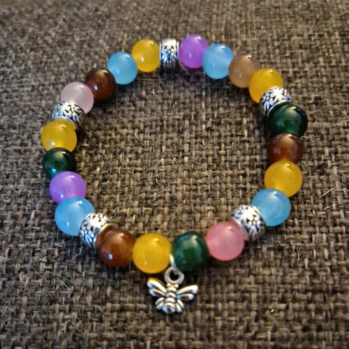 Multicolour beaded charm - multicolour,