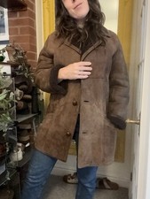 Vintage brown suede sheepskin