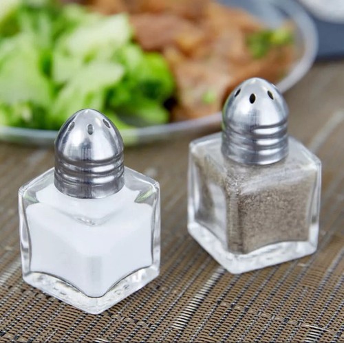 Mini glass salt pepper - glass,