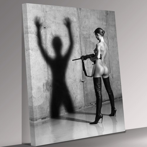 Sexy woman shoots her - woman,