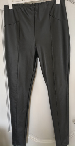 Faux leather look black - faux,
