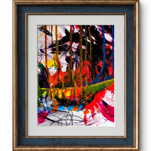 Modern moody abstract 21x30cm - abstract,