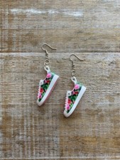Handmade Miniature Rose Sneakers Earrings Cute Real Littles Mini Shoe Earrings
