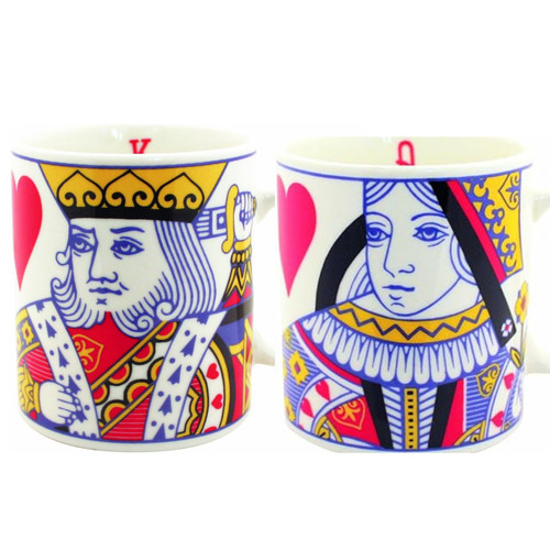 Xmas gift king queen mugs - &,