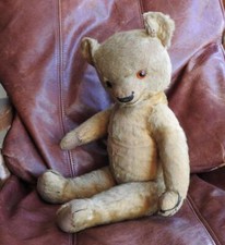 CHAD VALLEY 1930 LABEL 20" (50cm) MOHAIR MAGNA TEDDY BEAR "URI" GLASS EYES