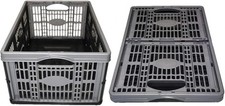 Tontarelli 32L Black Silver Folding Storage Crate Box