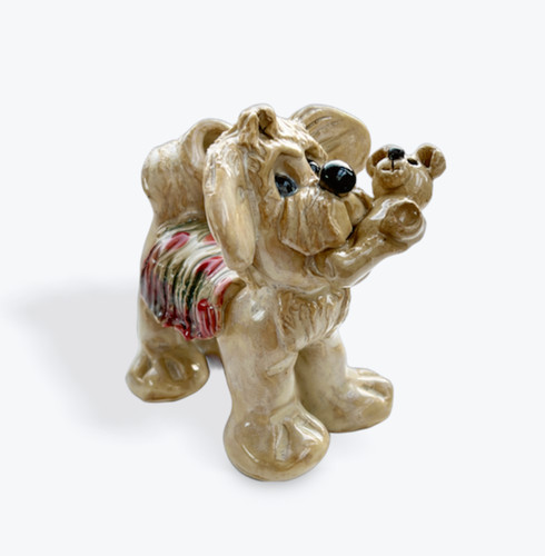 Handcrafted ceramic dog and - handcrafted,