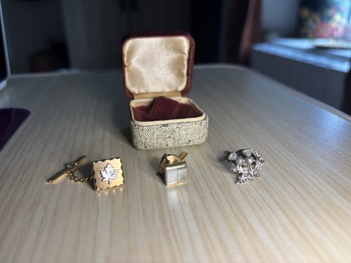 Vintage set sterling tie - of,