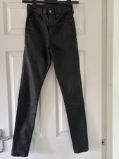 Ladies Size 6 Top Shop black PVC Look Jeans With slight Shimmer.
