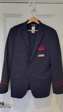 American Airlines Lands' End uniform men's jacket, shirt, trousers, name badge