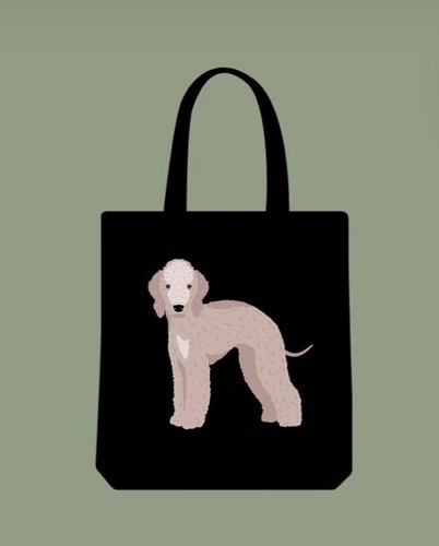 Bedlington terrier tote bag - terrier,