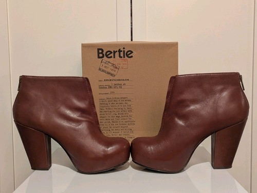 Bertie tan leather block ankle - tan,