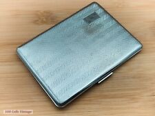 Art Deco Silver Tone Vintage Cigarette Case-Tobacciana-1in