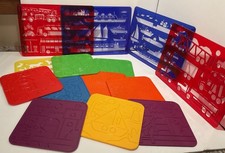 Vintage Tupperware Tuppertoys Picture Plates Rubbing Double Sided Kids Toy (14))