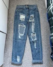 Women’s Boohoo Blue Ripped