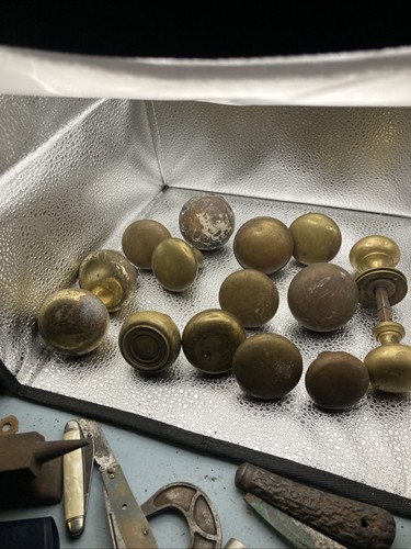 Vintage door knobs brass - brass, and