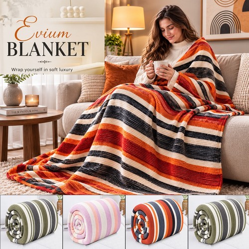 Rich cotton large blanket sofa - large,