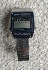 seiko digital watch A158-503A lcd light alarm chronograph 1979 SPARES REPAIRS