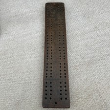 Large Cribbage Board Antique Wood Carved Gameboard 19th Century  