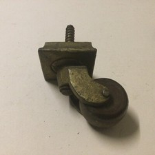 Antique Castor Brown Porcelain Wheel Georgian, Victorian.