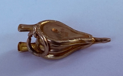 Vintage 9ct gold bellows charm - vintage,