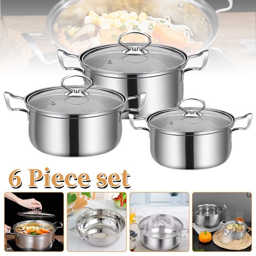 6pcs pan set stainless steel - pan,