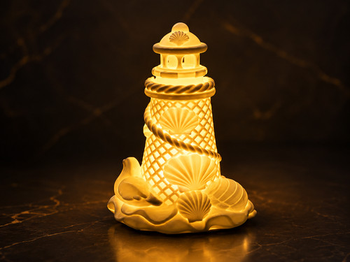 Shell lighthouse led tea light - lighthouse,