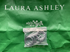6 Laura Ashley Curtain Rings Brushed Silver for 28mm poles for Bay Windows