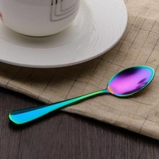 4x Teaspoon Rainbow Coffee Spoons Dessert Stainless Steel Tea Spoon Set