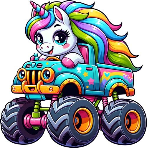 Unicorn monster truck - unicorn, wall