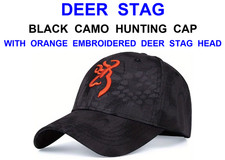 DEER STAG CAP BLACK CAMO WITH