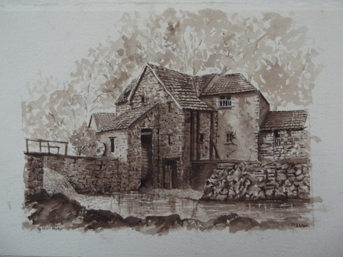 Original sepia watercolour - original,