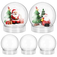  5 Pcs Make Your Own Snow Globe Small Clear Plastic Diy Snowglobes