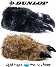MENS MEMORY FOAM NOVELTY CLAW MONSTER BEAR SLIPPERS FUR WARM WINTER SHOES SIZE