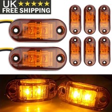 10pcs LED Side Marker Lights 12V Orange Amber Indicator Truck Lorry Trailer Bus