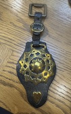 Antique Vintage Horse Brass on Leather Strap