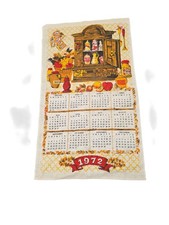 Vintage 1972 Wall Calendar Tapestry Country  Style Kitchen Cabinet with Spices
