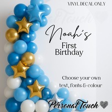 Personalised Birthday Vinyl Decal for Sail Board Backdrop Balloon Sign Party