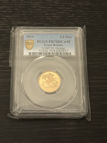 Gold half sovereign graded - graded, 70