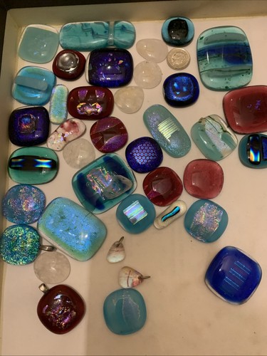 Dichroic glass pieces - glass,