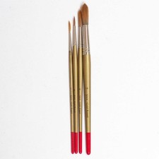 SAA Gold Sable/Synthetic Paint Brushes x4 Round Rigger Sizes 2, 4, 6 & 14