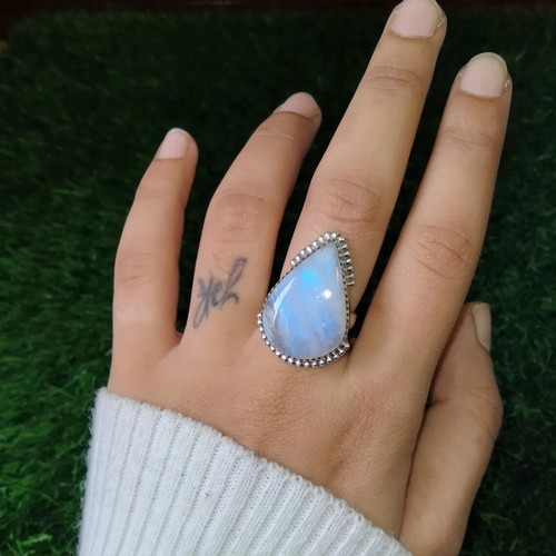 Rainbow moonstone gemstone - gemstone, 925