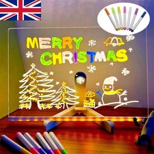 LED Note Board with Colors, Acrylic Dry Erase Board with 7 Pens for Home 3 Size