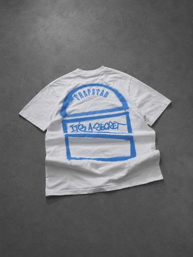 Trapstar men white blue logo - trapstar,