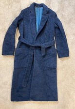 JIGSAW Womens Coat Blue Melange Wool Mohair Long Length with belt Wrap Size XS
