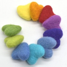 100% Wool Felt Hearts - 3cm
