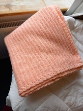 Hand Crochet Pale Peach Blanket/Throw 75 X 55 Inches C Photo 1 For Colour 1 of 4