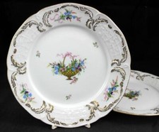 Rosenthal Rokoko Group of 2 Salad Plates With Floral Detail and Border Accents